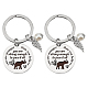 SUPERDANT Elephant Pattern Keychain 3cm Motivating Lettering Round Stainless Steel Keychain Single Sided Engraved for family friends Christmas Thanksgiving Birthday Gifts KEYC-SD0001-02D-1