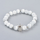 Katzenauge runde Perlen strecken Armbänder BJEW-JB04409-02-1