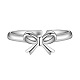 SHEGRACE Fashion Bowknot Sterling Silver Cuff Tail Ring JR23A-2
