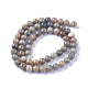 Chapelets de perles de feuille d'argent en jaspe naturel G-I244-02A-2