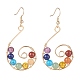 Natural & Synthetic Mixed Gemstone Braided Vortex Dangle Earrings EJEW-JE04933-1