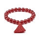 Dyed Natural Malaysia Jade Round Beads Stretch Bracelets Set BJEW-JB06956-6