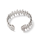 304 anillo de puño abierto con forma de cremallera de acero inoxidable para mujer RJEW-K245-36P-2