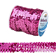 OLYCRAFT 10M Elastic Sequin Trim Metallic Stretch Sequin Trim 3-Row Fabric Paillette Ribbon Trim for Dress Embellish and Headband - Pink PVC-OC0001-01H-2