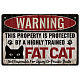Globleland Targa in metallo con gatto vintage AJEW-WH0189-141-1