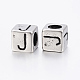 304 Stainless Steel Large Hole Letter European Beads STAS-H428-01AS-J-2