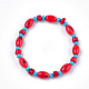 Bracelets extensibles en perles de corail synthétique BJEW-S134-78-1