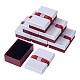 Cajas de joyas de cartón rectangular rellenas de algodón kraft con bowknot X-CBOX-N006-03-2