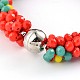 Faceted Glass Abacus Beaded Bracelets BJEW-J170-A03-2
