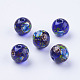 Flower Picture Printed Glass Beads GLAA-E399-10mm-F03-2