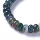 Adjustable Natural Moss Agate Braided Bead Bracelets BJEW-F369-A04-2