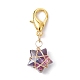 Copper Wire Wrapped Electroplated Glass Star Pendant Decoration HJEW-JM01487-02-3