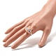 樹脂 3D 混合動物調節可能なリング  女性のためのかわいい真鍮の指輪  ミックスカラー  usサイズ4 3/4(15.4mm) RJEW-JR00428-M-4