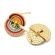 Real 18K Gold Plated Brass Rainbow Dangle Stud Earrings with Enamel KK-C026-13G-2