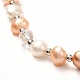 Collar de cuentas de perlas naturales para niña mujer NJEW-JN03669-01-4