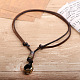 Adjustable Genuine Cowhide Leather Pendant Necklaces NJEW-F235-06M-3