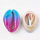 Spray Painted Natural Cowrie Shell Beads X-SHEL-S274-01-3