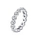 925スター指輪シルバー指輪  キュービックジルコニア付き  結婚式のための  カップルリング  透明  プラチナ  usサイズ6（16.5mm） RJEW-BB65212-6-1