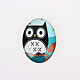 Cartoon Owl Printed Glass Oval Cabochons GGLA-N003-30x40-B19-1