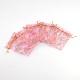 オーガンジーバッグ巾着袋  母の日母の日ギフトバッグ  ピンク  約12センチの長さ  幅10cm OP127Y-2