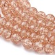 1Strand Light Salmon Transparent Crackle Glass Round Beads Strands X-CCG-Q001-8mm-05-3