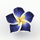 Plumeria hecha a mano de arcilla polimérica flor 3D abalorios CLAY-Q192-15mm-03-1
