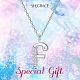 SHEGRACE Rhodium Plated 925 Sterling Silver Initial Pendant Necklaces JN902A-5