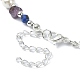 Natural Amethyst & Lapis Lazuli Chips & Shell Pearl Beaded Necklace for Women NJEW-TA00127-5