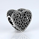 925 thai-argento cava cuore European Beads STER-FF0001-029-3