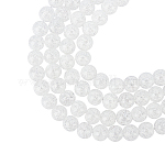 Brins de perles de quartz craquelé synthétique arricraft, ronde, teinte, neige, 8mm, Trou: 1mm, Environ 50 pcs/chapelet, 15.7 pouce (39.88 cm), 4 brins / boîte