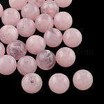 Runde Nachahmung Edelstein Acryl-Perlen, Perle rosa, 6 mm, Bohrung: 2 mm