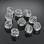 Transparent Clear Frosted Acrylic Beads, Rose Flower, Mother's Day Jewelry Making, 13.4x11.3mm, Hole: 2mm