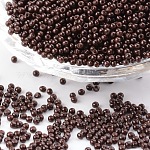 12/0 Grade A Round Glass Seed Beads, Baking Paint, Coconut Brown, 12/0, 2x1.5mm, Hole: 0.7mm, about 30000pcs/bag