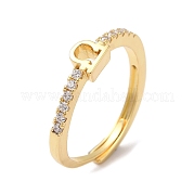 Verstellbare Ringe aus Messing mit klarem Zirkonia und Sternbild für Damen RJEW-S407-08G-08