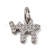 Латунные микропаве кубические цирконии чайные подвески KK-P308-62P