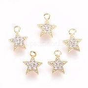Brass Micro Pave Cubic Zirconia Charms KK-P157-09G-NF