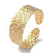 304 bracelet manchette plat texturé en acier inoxydable pour femme BJEW-Q770-03G