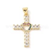 Латунные микро проложить кубического циркония подвески KK-P294-06G-04