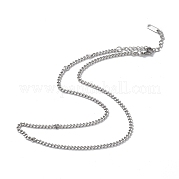 304 Stainless Steel Curb Chain Necklace for Men Women NJEW-K245-018E