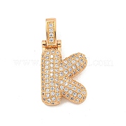 Латунные микропаве прозрачные подвески с фианитом KK-B099-01G-K