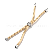 Серебряные браслеты из витого нейлонового шнура DIY-B066-03P-20