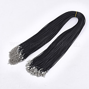 Воском ожерелье шнура материалы с фурнитурами железа NJEW-R229-2.0mm-02