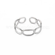 304 Stainless Steel Open Oval Wrap Cuff Ring for Women RJEW-S405-192P