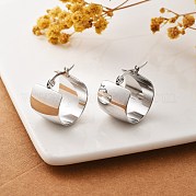 Толстые серьги-кольца из нержавеющей стали 304 для женщин EJEW-L237-06P