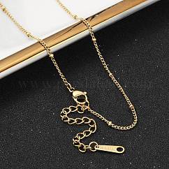 Collar de cadena satélite de acero inoxidable 304 con revestimiento iónico (IP) para hombres y mujeres, real 14k chapado en oro, 16.34 pulgada (41.5 cm)