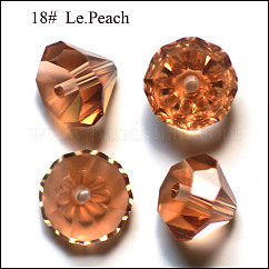K9 vidrio, Abalorios de cristal austriaco de imitación, aaa grado, facetados, diamante, peachpuff, 6x4mm, agujero: 0.7~0.9 mm