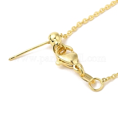 Collane scorrevoli regolabili con catena in cavo di ottone, vero placcato oro 18k, 18.31 pollice (46.5 cm)