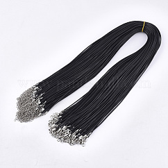Fabrication de collier en cordon ciré avec les accessoires en fer, noir, 24 pouce (61 cm), 2mm