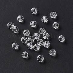 Abalorios de cristal austriaco de imitación, aaa grado, k9 vidrio, facetas (32 facetas), redondo, Claro, 6mm, agujero: 0.7~0.9 mm