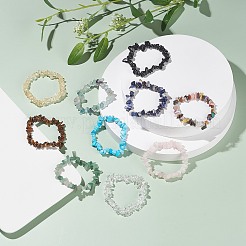 Set di braccialetti elastici per donna con perline di pietra mista naturali e sintetiche&nbsp;BJEW-AL00004